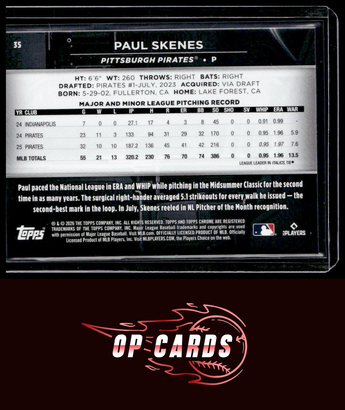 Paul Skenes 2026 Topps Chrome Black #35