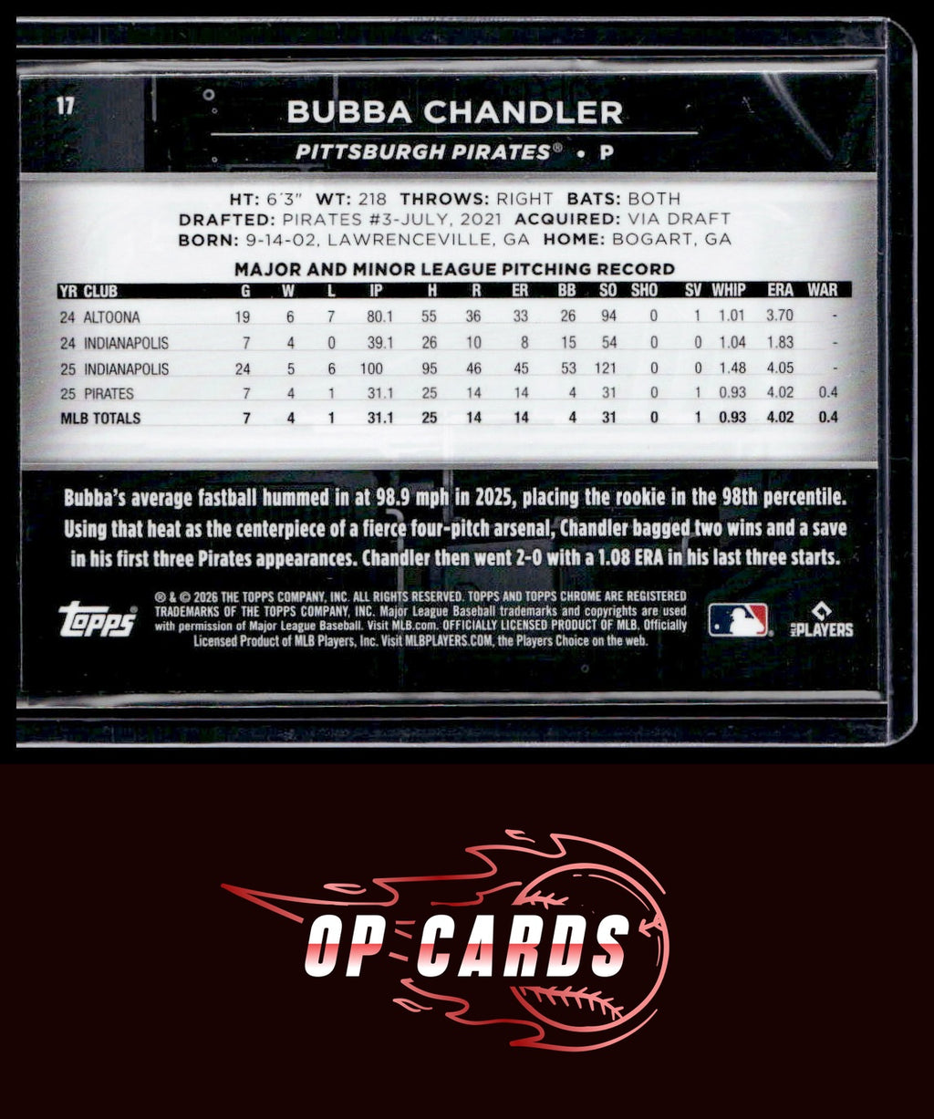 Bubba Chandler 2026 Topps Chrome Black #17