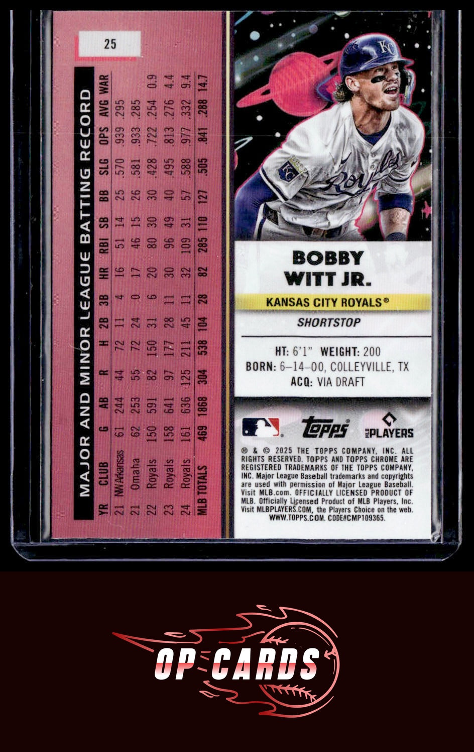 Bobby Witt Jr. 2025 Topps Chrome Cosmic #25