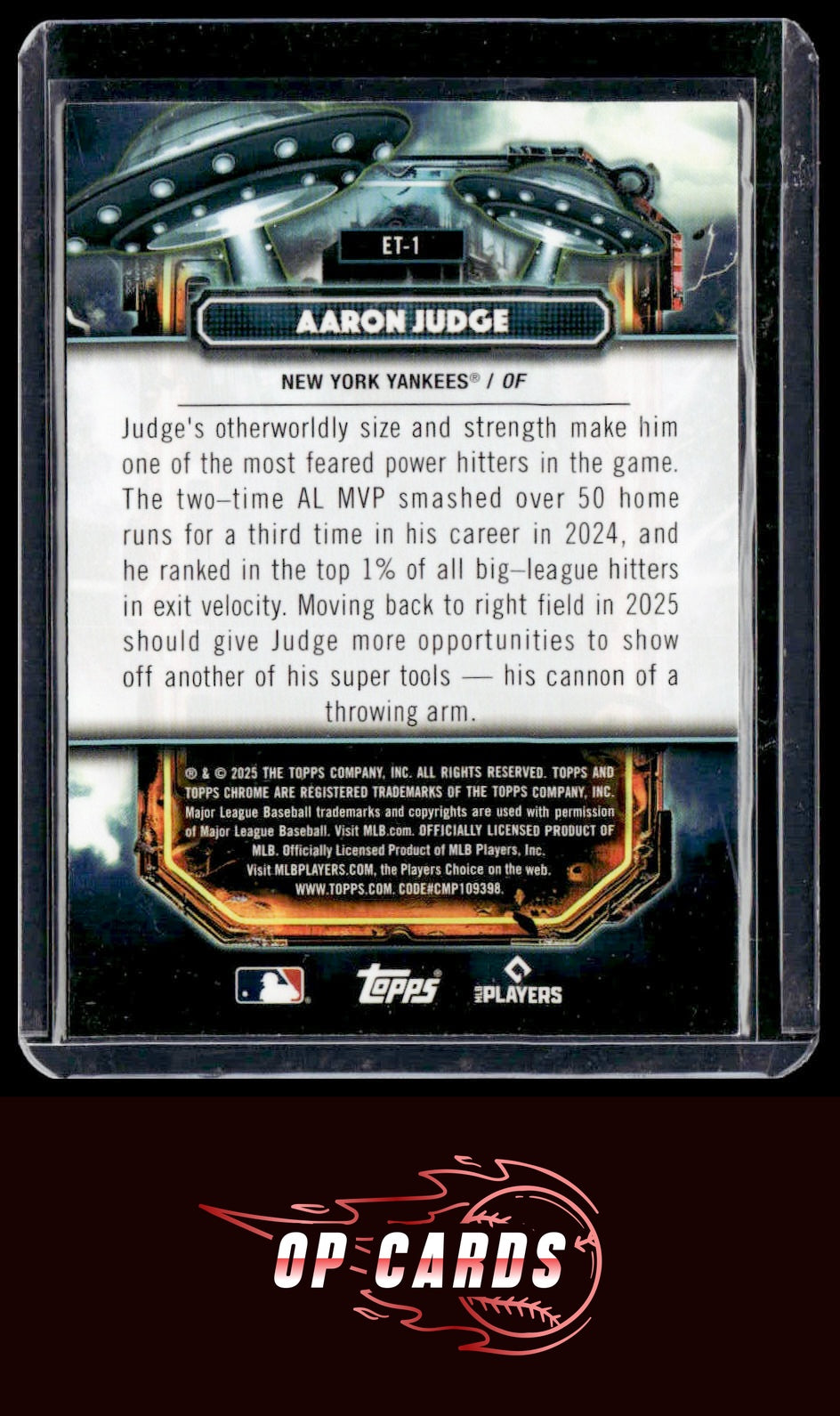 Aaron Judge 2025 Topps Chrome Cosmic #ET-1 Extraterrestrial Talent