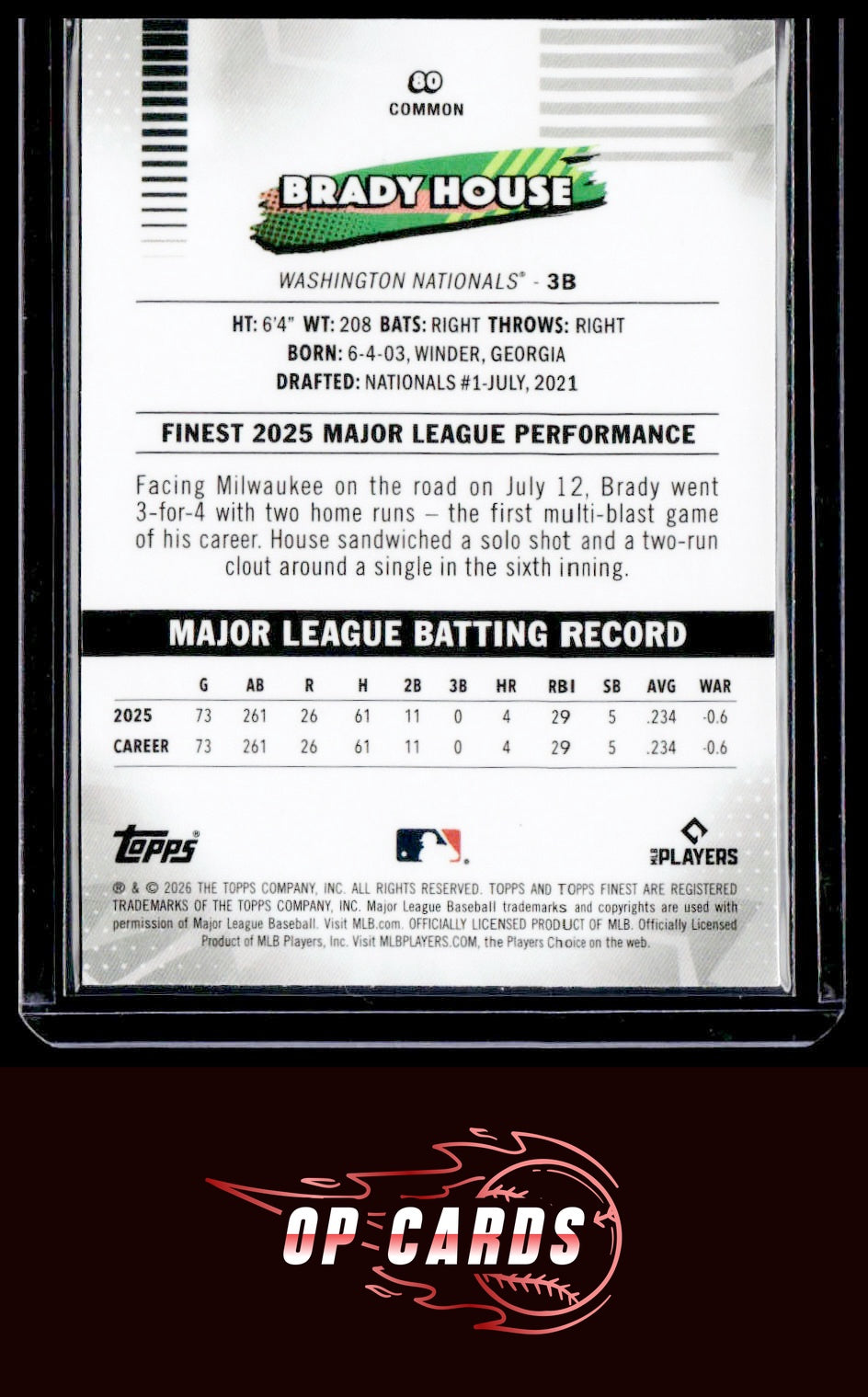 Brady House 2026 Topps Finest #80 Geometric Refractors