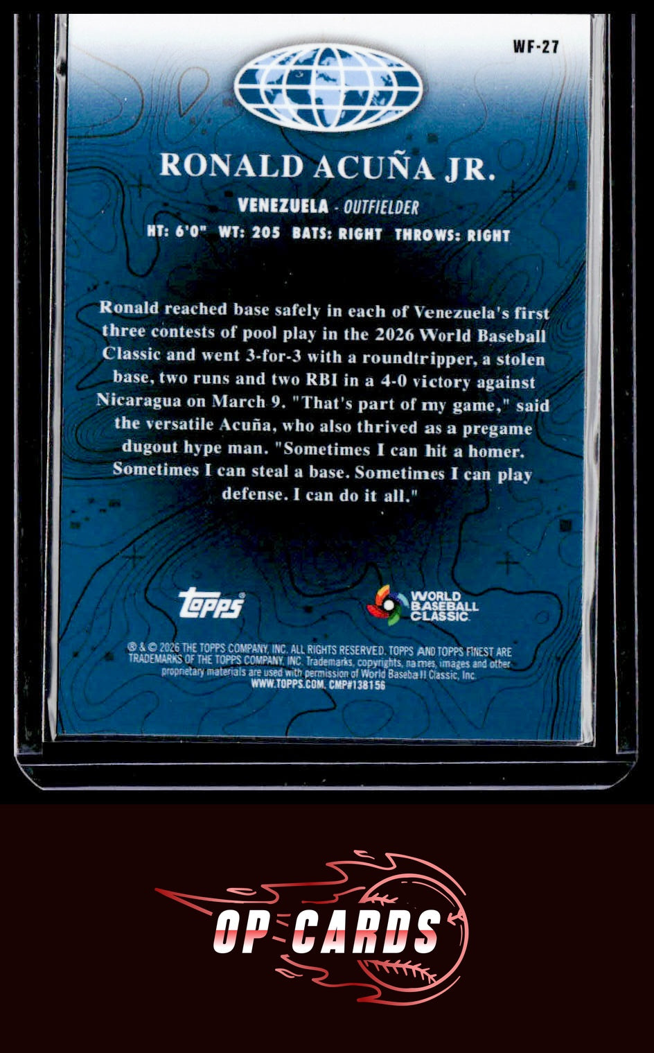Ronald Acuña Jr. 2026 Topps Finest #WF-27 World's Finest