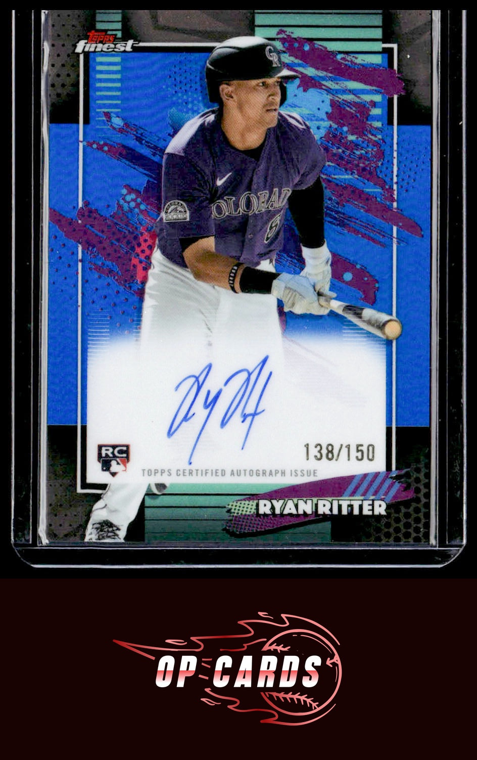 Ryan Ritter 2026 Finest #FA-RR Finest Autographs Blue Refractor /150