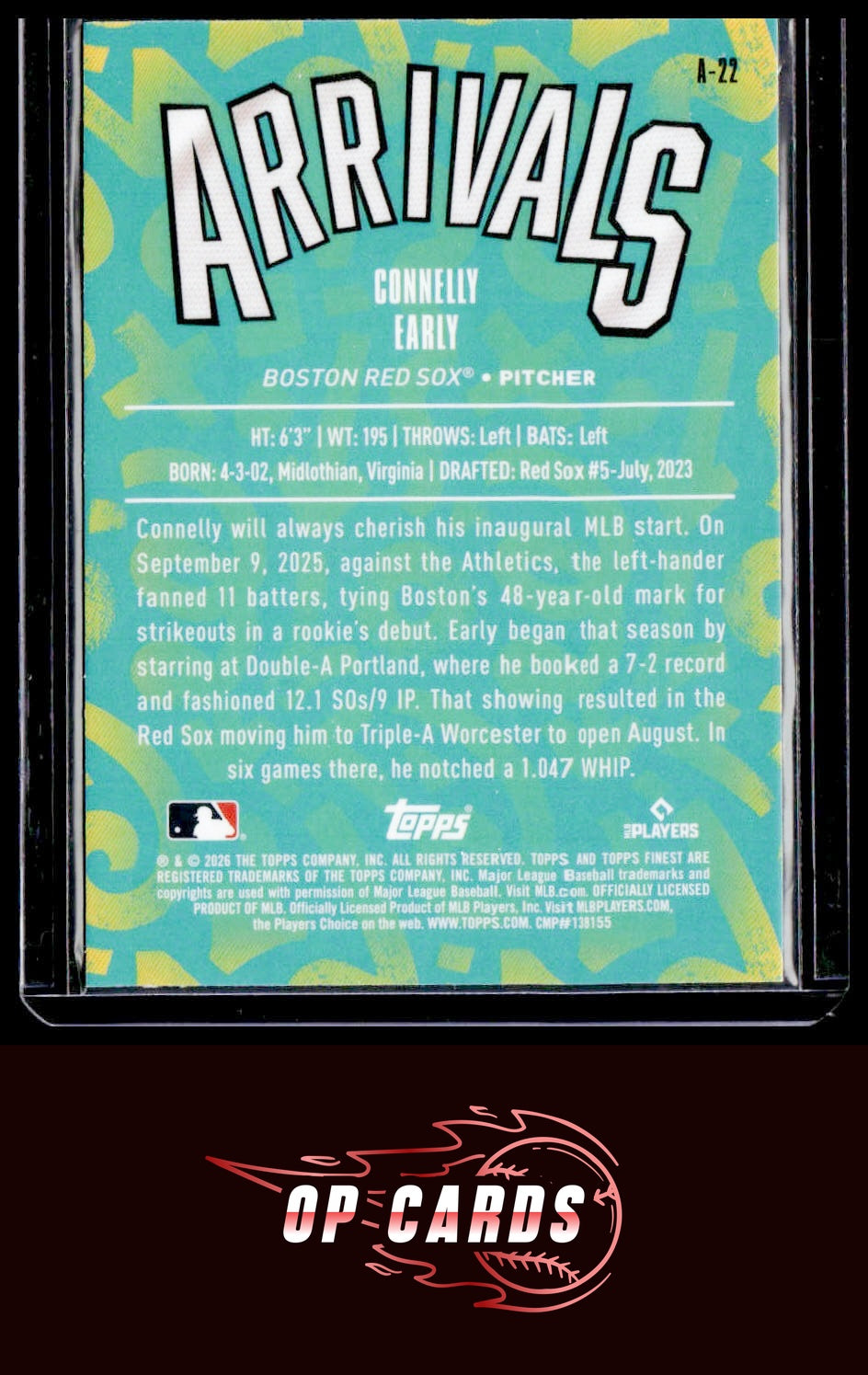 Connelly Early 2026 Topps Finest #A-22 Arrivals