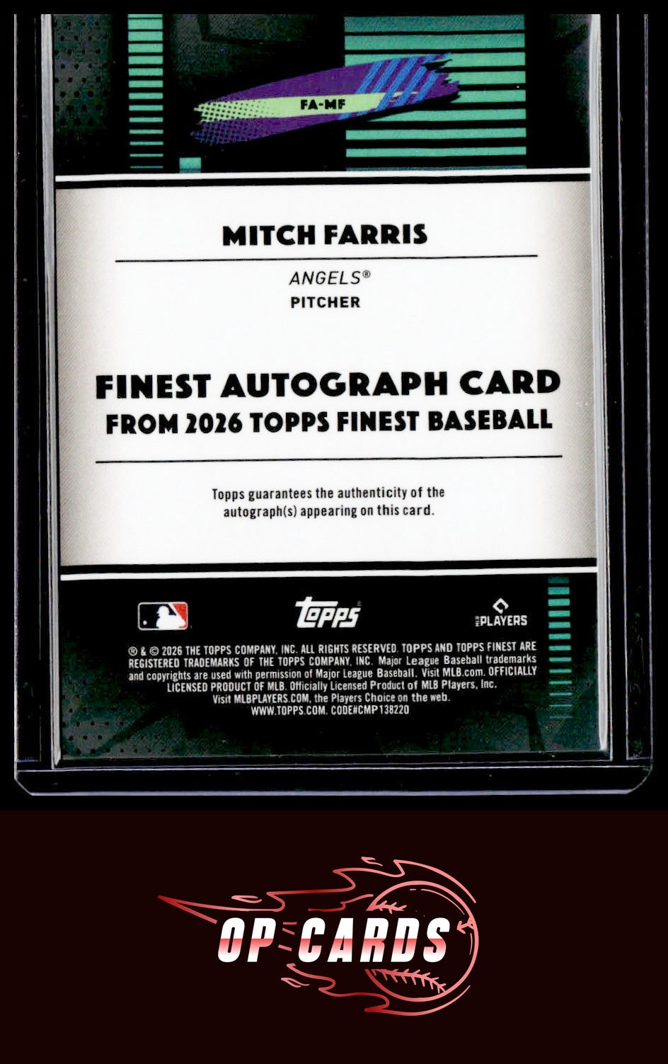 Mitch Farris 2026 Topps  Finest #FA-MF Finest Autographs Refractors /199