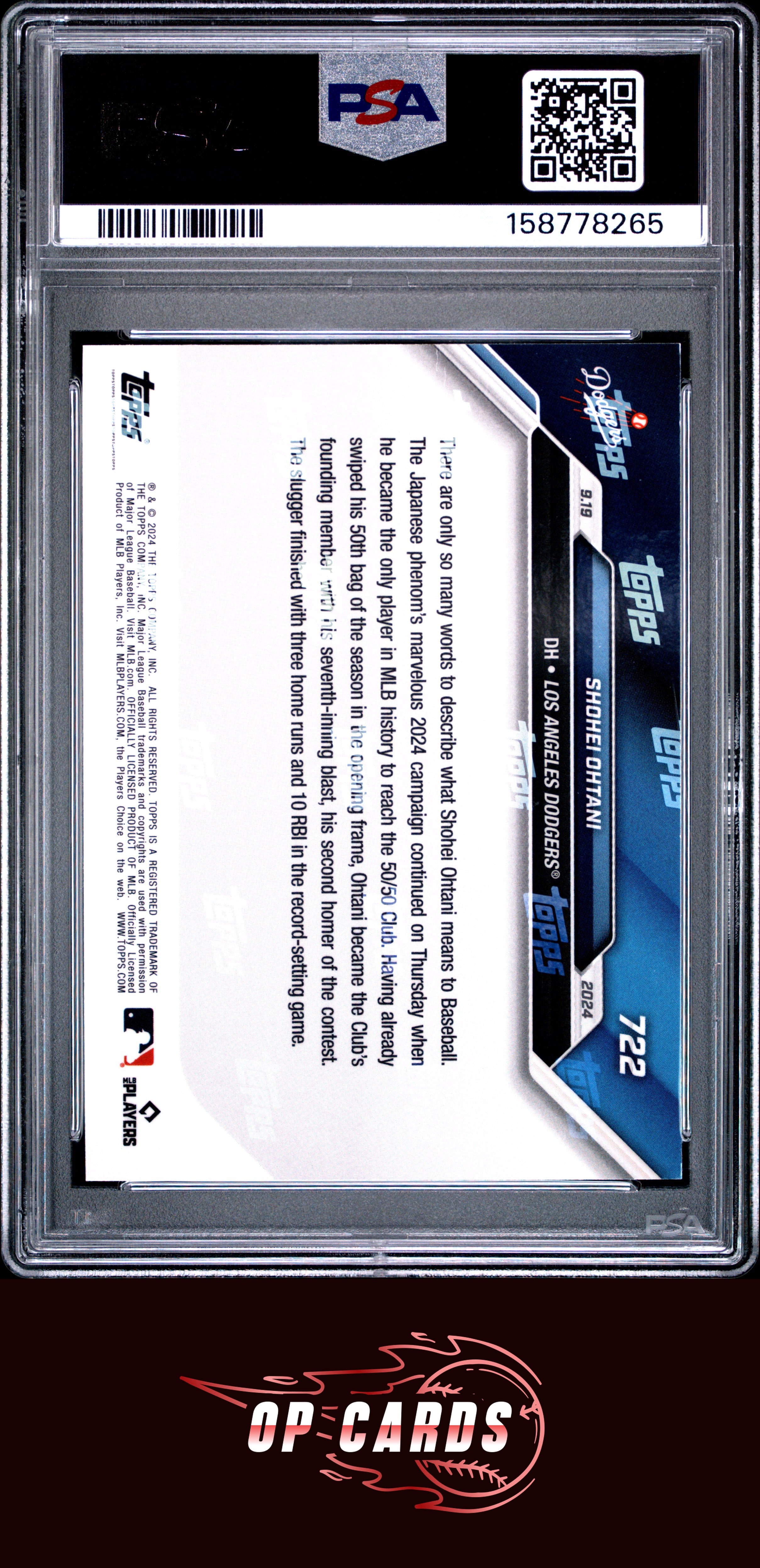 Shohei Ohtani 2024 Topps Now #722 PSA 6