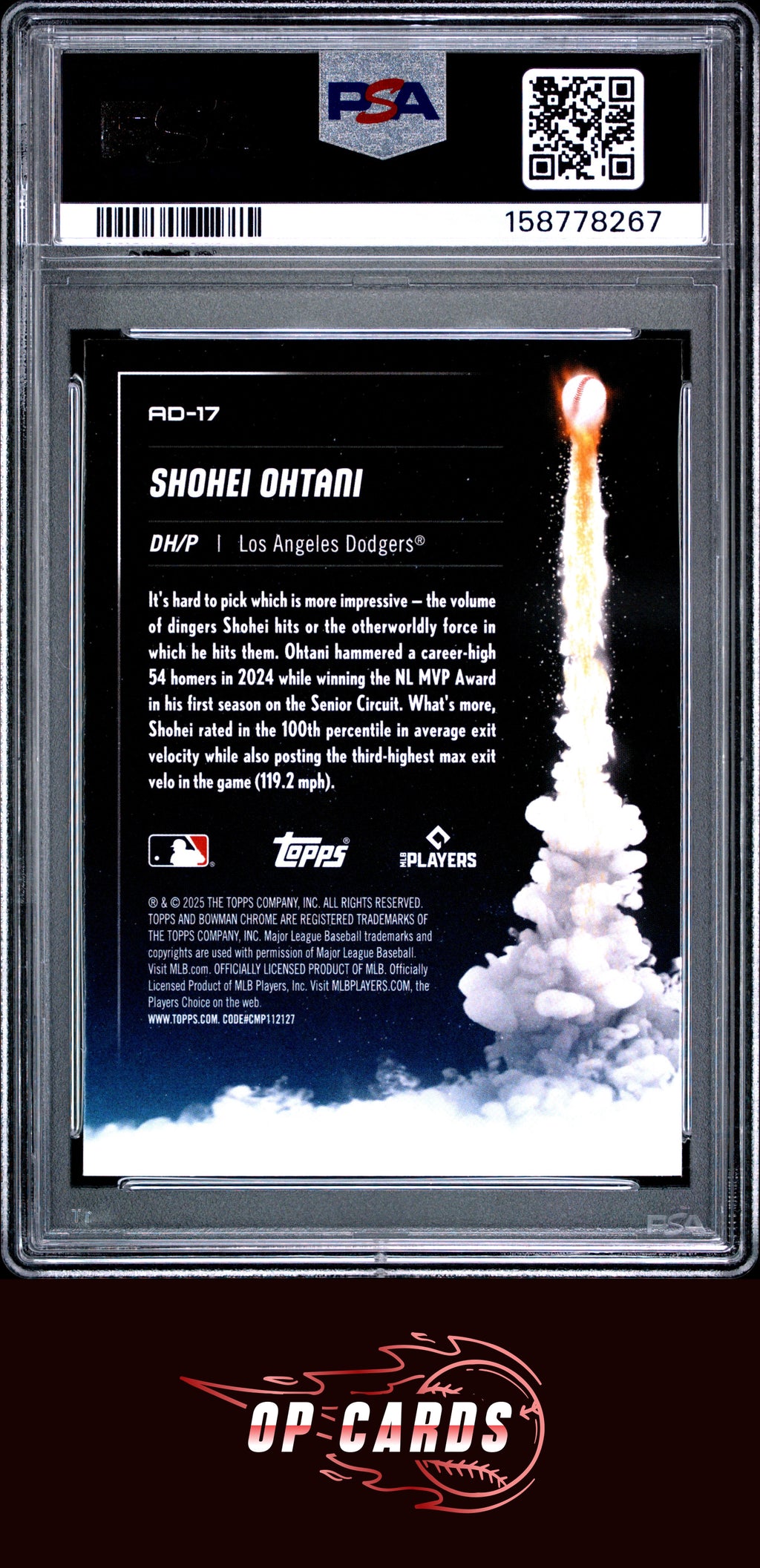 Shohei Ohtani 2025 Bowman Chrome Adios #AD-17 PSA 10