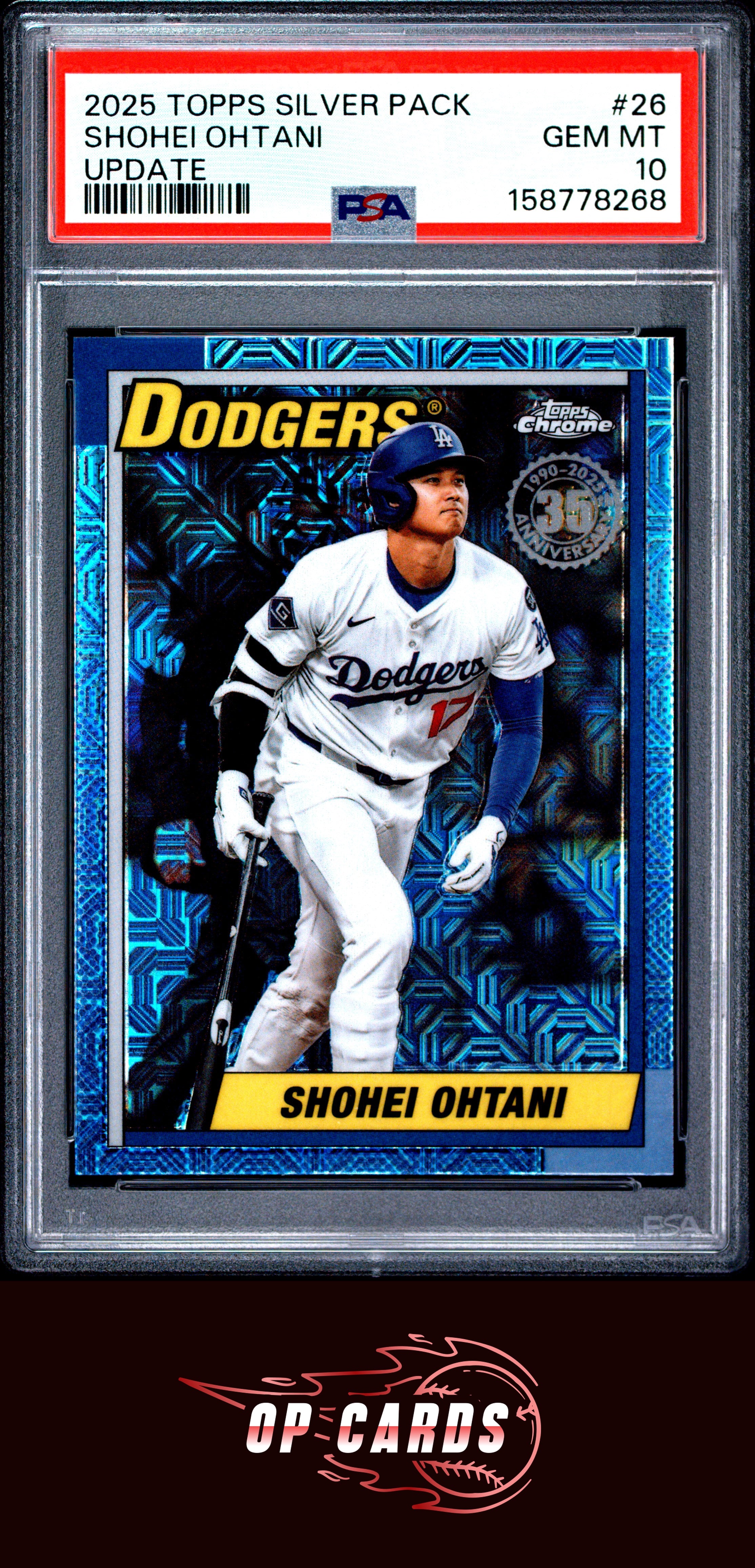 Shohei Ohtani 2025 Topps Update Silver Pack 1990 Chrome Promo #26 PSA 10