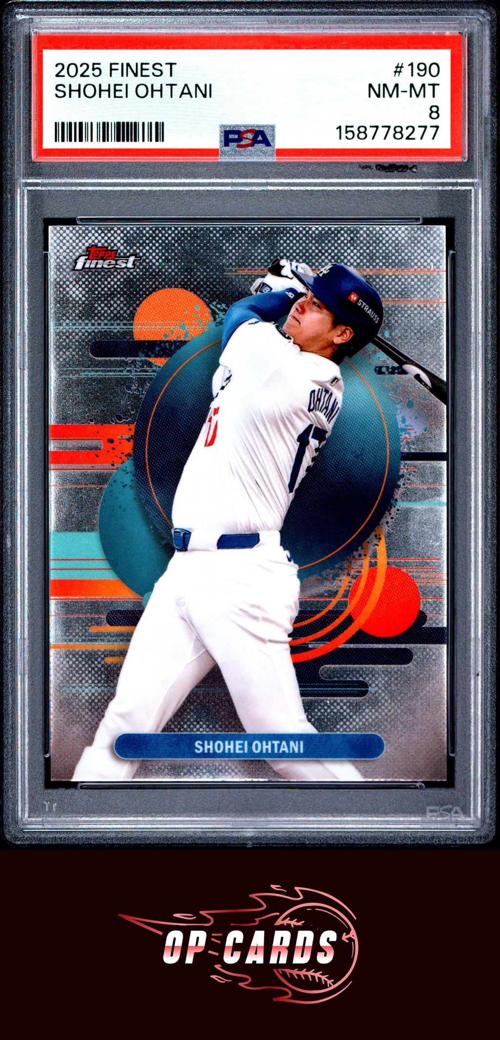 Shohei Ohtani 2025 Topps Finest #190 PSA 8