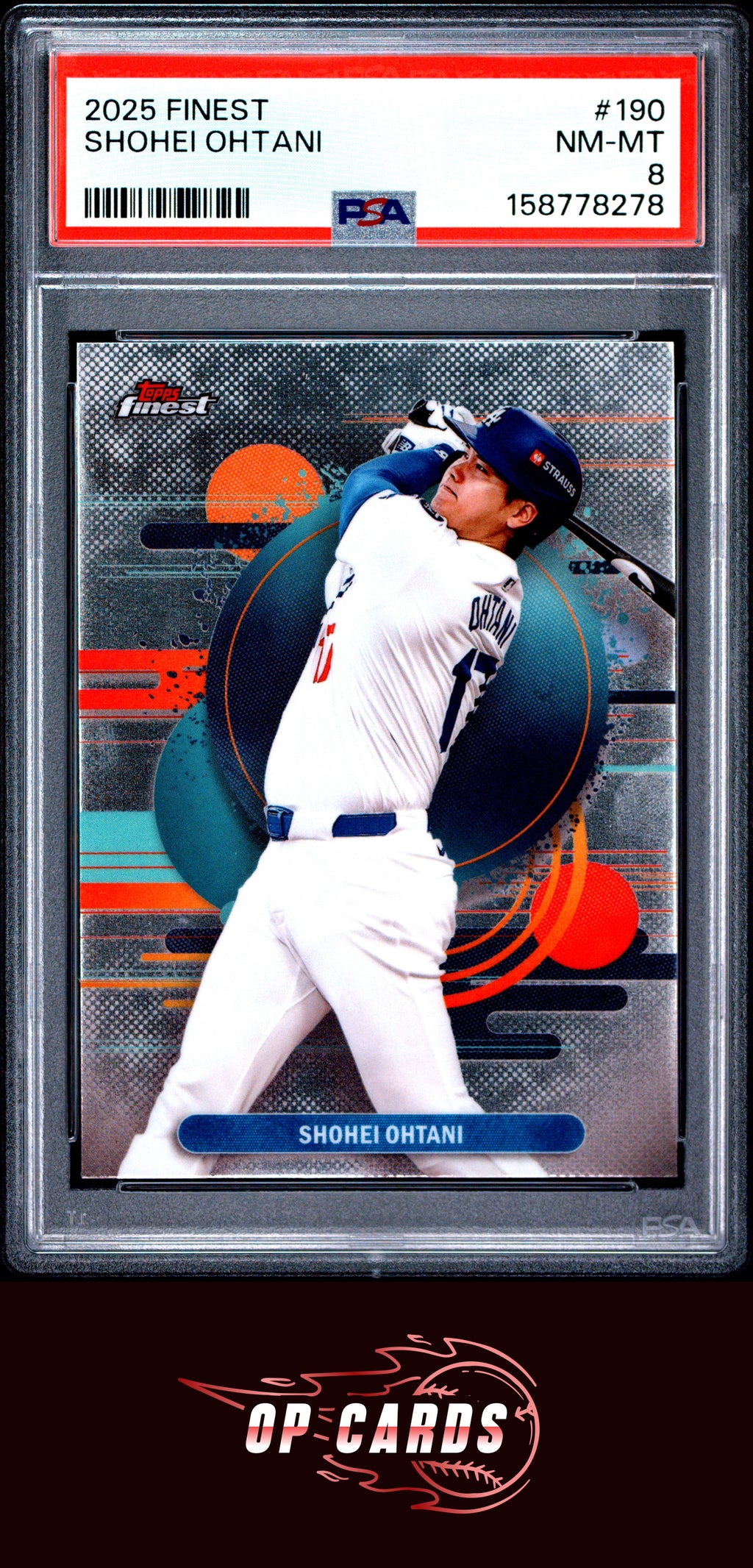 Shohei Ohtani 2025 Topps Finest #190 PSA 8