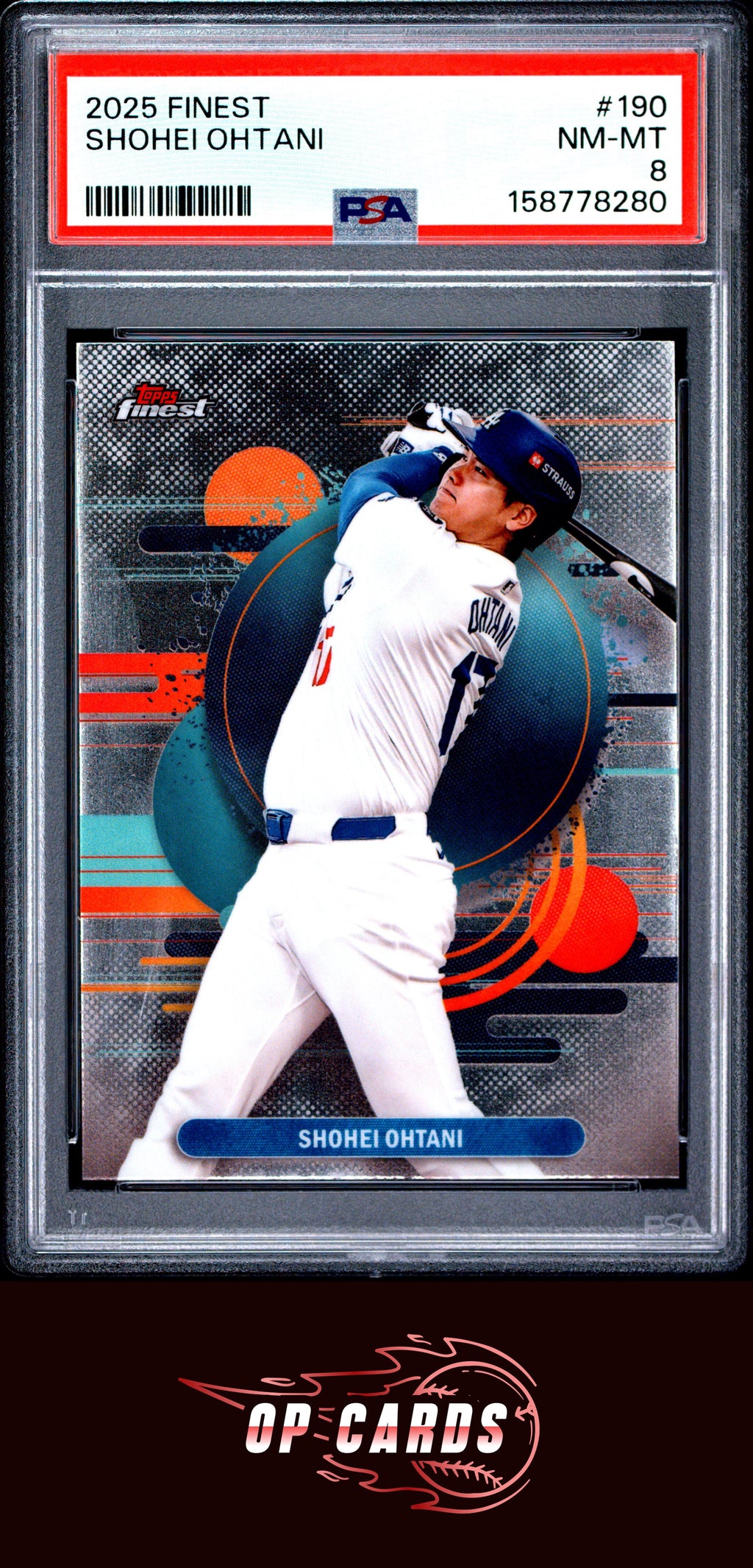 Shohei Ohtani 2025 Topps Finest #190 PSA 8