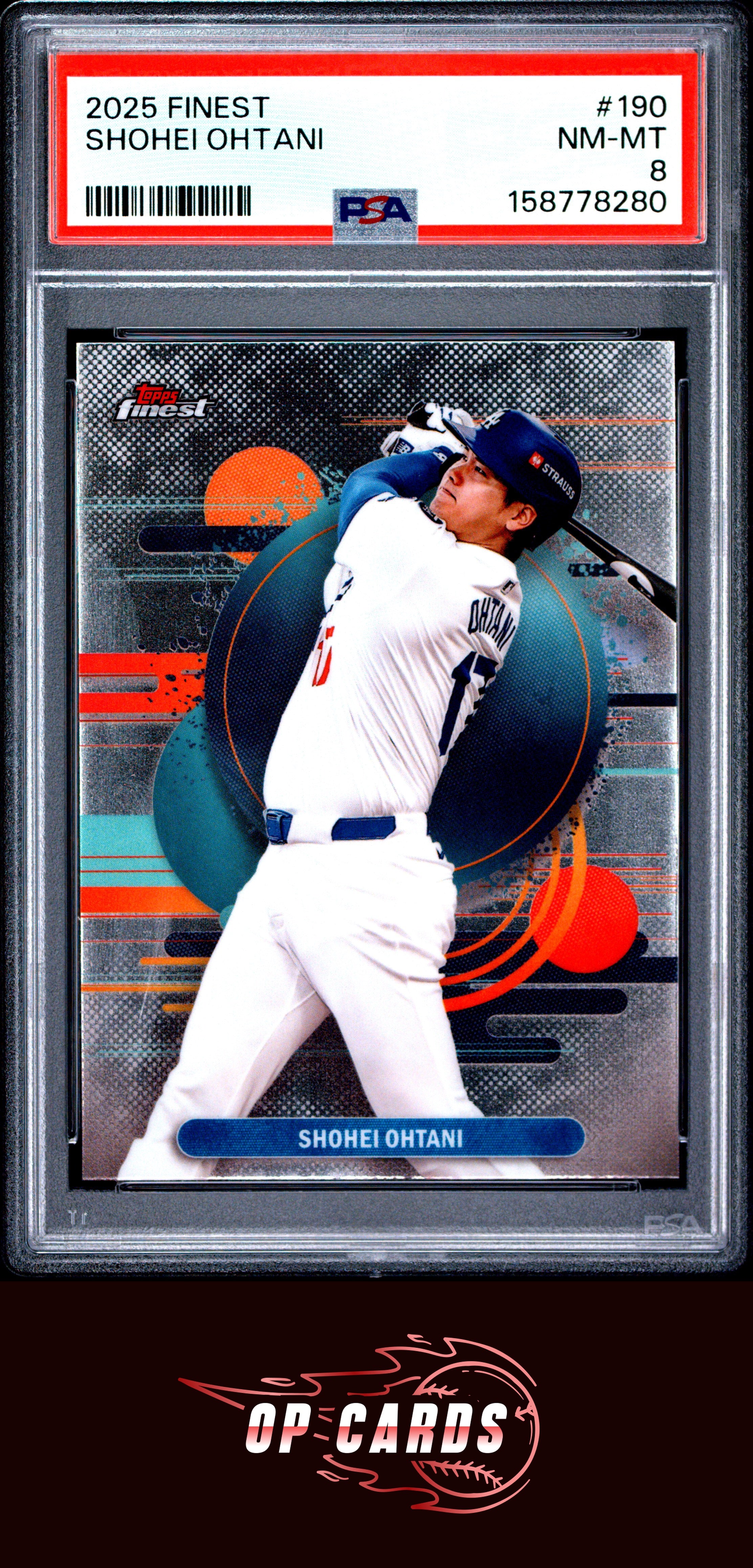 Shohei Ohtani 2025 Topps Finest #190 PSA 8