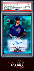 Cade Horton 2025 Topps Stadium Club Chrome Autographs Turquoise Refractor PSA 8
